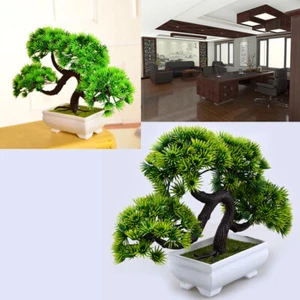 Artificial Fake Plants Pine Tree Bonsai Home Garden Desk Ornament Decor Gift - Picture 1 of 11