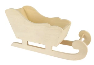 Traineau du Père Noel en bois Déco de Noel 17 cm - Imagen 1 de 1