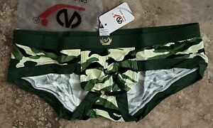 Men’s Wang Jiang Camouflage Green Briefs Size XL Cotton Blend