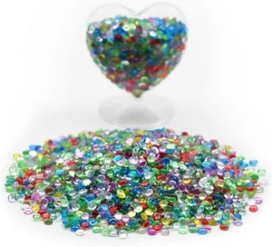 Clear Mini Acrylic Flatback Beads 1 Lb Flat Marbles Small, multicolor - Picture 1 of 7