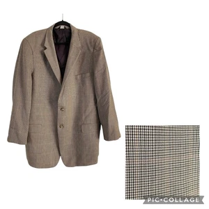 Jos A Banks Mens Houndstooth Brown Beige Orange Blazer Sports Coat Size 52L - Picture 1 of 9