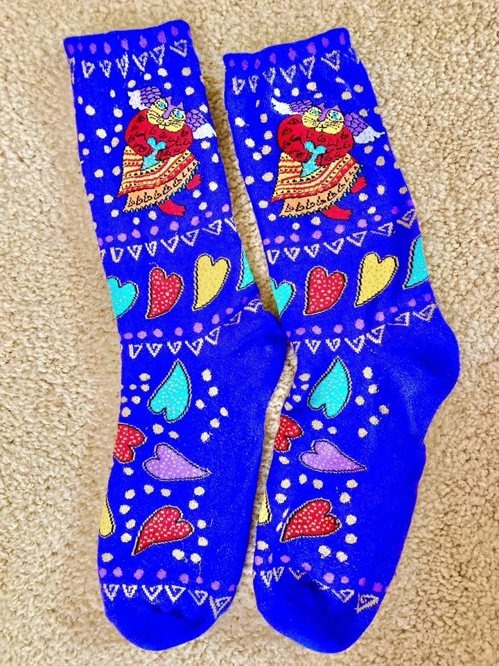 Calcetines Laurel Burch Ángel Gato Felino Hadas Colores Vibrantes Usados en Excelente Condición *Leer* Foto 1 de 4