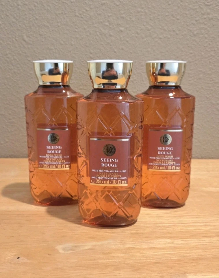 Jabón corporal Bath & and Body Works Seeing Rouge 10 fl oz - 3 piezas Foto 1 de 1