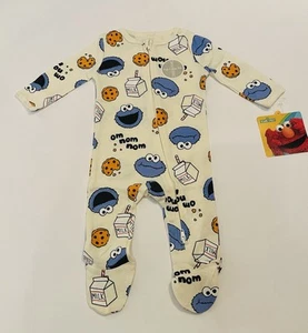 Nuevo Pijama con Pies de Monstruo Galleta Bebé Recién Nacido Cremallera Dormir N Jugar Lindo Dormir - Imagen 1 de 1
