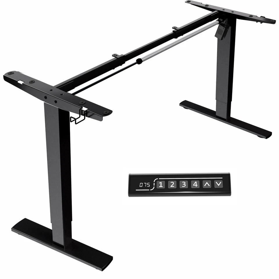 VIVO DESK-V100EBY Black Electric Adjustable Desk Frame Only - OPEN BOX