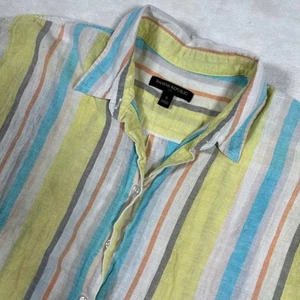 Top Banana Republic Mezcla de Lino Botones Rayas Manga Corta Talla S - Imagen 1 de 7