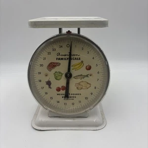 Vintage American Family Scale weiß 25 Pfund Küchenarbeitsplatte Lebensmittelwaage - Bild 1 von 9