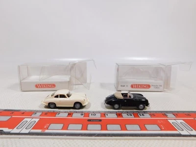 2X Wiking H0 1:87 Porsche 356: 0160 39 Cabrio 814 01 22 Coupé TOP+Box #EE968-0,5 - Immagine 1 di 4
