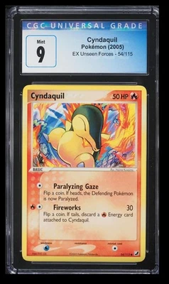 2005 Pokemon EX Unseen Forces Cyndaquil CGC 9 English #54/115 - Image 1 of 2