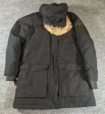 Parka de plumón Woolrich Patrol 650 ribete de piel de coyote capucha abrigo chaqueta para hombre PEQUEÑA S Foto 1 de 4