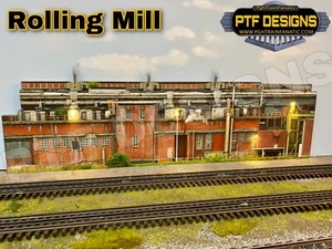 S Scale ROLLING MILL - Building Flat w/ LEDs Trackside, Steel - American Flyer - Picture 1 of 9