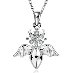 Damen Fashion Halskette Skulptur Flügel Zirkonia Anhänger925 Silber Pl. Ø 28mm - Bild 1 von 3