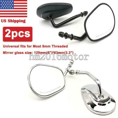 Espejos retrovisores negros lágrima completamente metálicos para Harley Davidson Dyna Street Bob Foto 1 de 1