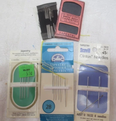 Tapestry Needle Lot -DMC - Milward - Scoville - JA Smith 4 open packages - Image 1 of 3