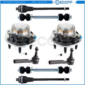 8Pcs Front Steering Tie Rod End Sway Bar For 2004-2006 Chevrolet Silverado 1500 - Picture 1 of 9