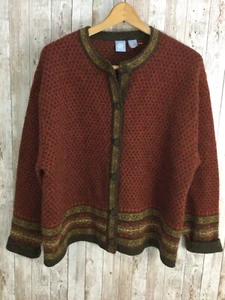 VTG Frost 100% Wool Cardigan Sweater Large Nordic Ski Very NICE - Picture 1 of 6
