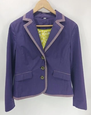 Boden Purple Blazer Jacket Lined w/Pockets Women's Size US 10/UK 14 - Изображение 1 из 4