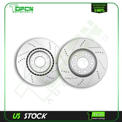 Front Brake Rotors Drilled & Slotted For 2013-2016 Dodge Dart GT 2.4L - Изображение 1 из 4
