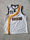 Nike Roswell Rayguns Vince Carter Basketball Mens Jersey White Gld Orange Sz Xl
