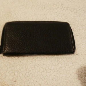 Vintage Black Leather Wallet Key Zipper Clutch Womens Mens Wallet - Picture 1 of 5