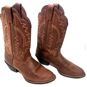 Tony Lama stivali da cowboy western da donna marroni metà polpaccio scarpe da motociclista taglia *8M - Foto 1 di 12