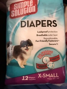 Young Puppies & Toy Breeds Simple Solution Disposable Dog Diapers  X-Small Puppy - Picture 1 of 1