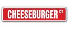 CHEESEBURGER Straßenschild Metall Kunststoff Aufkleber Hamburger Käse Abendessen lieben