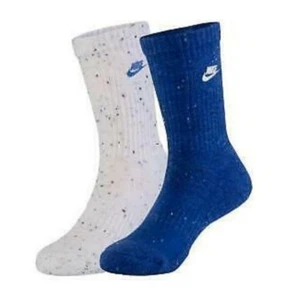 Nike Reflex Blue White Boys 5 to 7 Futura Speckle Socks 2Pack NEW - Picture 1 of 8