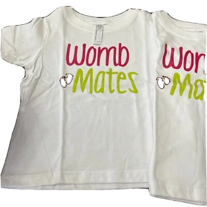 Conjunto manga corta para bebés gemelos. Talla 18 meses. Compañeros de útero. Camiseta. White Co - Imagen 1 de 3
