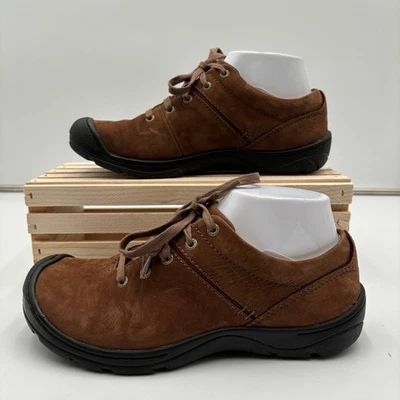 Zapatos cómodos para caminar Keen de cuero marrón con cordones terreno Oxford para mujer 8,5 Foto 1 de 4