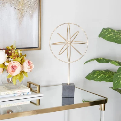 CosmoLiving de Cosmopolitan Oro Mármol Oro Contemporáneo 9"L x 9"W x 18"H Foto 1 de 4