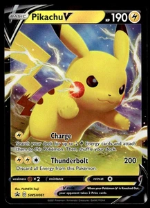 Pokemon TCG SWSH: Sword & Shield Promo Cards #SWSH061 Pikachu V LP - Picture 1 of 2
