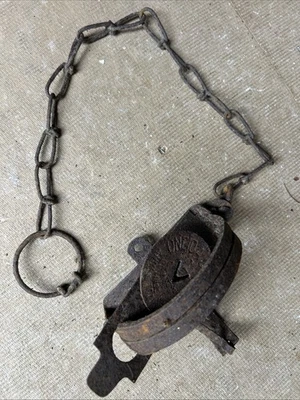 Antique Animal Trap Hunting Hunter Mountain Catch Forest Food Primitive Steel - Image 1 of 4