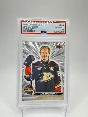 2023-24 Upper Deck Leo Carlsson Rookie Draft Outburst! PSA 10! - Image 1 of 2