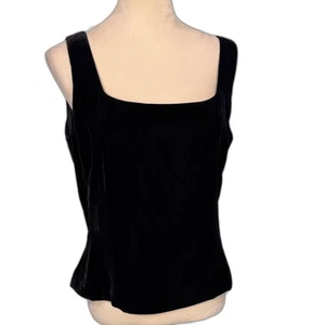 Ann Taylor Tanktop schwarz Samt Seidenmischung neu mit Etikett - Bild 1 von 7