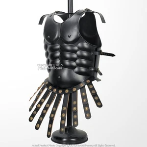 Medieval Roman Body Armor Breast Plate Muscle Cuirass 20G Steel w/ Leather Apron - Picture 1 of 9