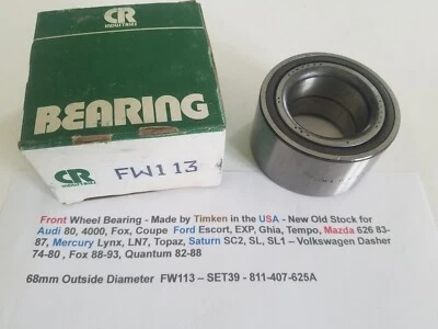Front Wheel Bearing FWD fits Escort, EXP, Ghia, Tempo, Mazda 626, Lynx LN7 Topaz - Image 1 of 4