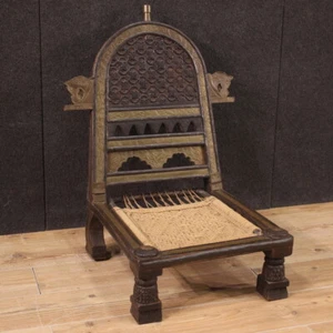 Indian chair ethnic furniture in antique oriental vintage style 20th century - Picture 1 of 12