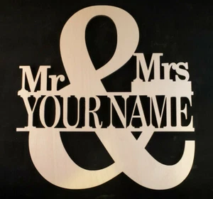 Personalized Mr. & Mrs. Monogram Family name sign. Wood craft custom made - Picture 1 of 1