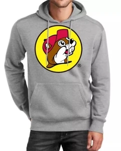 *NUEVO* Sudadera con Capucha Gris Buc-ees Talla 2XL Para Hombres Castor Gráfico Estampado Vellón - Imagen 1 de 2