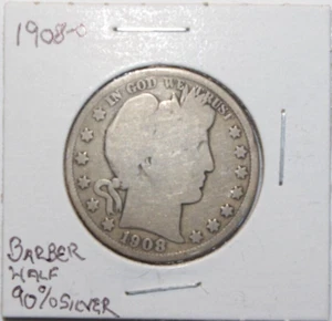 1908-O, Barber 1/2 Dollar USA Silver Low Mint 5.3MM Minted (O Error?) Coin-a13 - Picture 1 of 8
