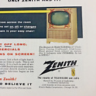 Vintage 1955 Zenith TV Flash Matic Chair Tuning and Ditto Copy Machine print ad