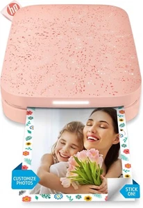 HP Sprocket portable photo printer blush pink print ZINK 2x3" sticky-back - Picture 1 of 6