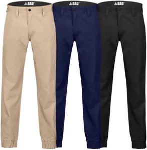 BAD WORKWEAR 247™ Slim Fit Cuffed Chino Work Pants - Lightweight Slim Fit Pants - Picture 1 of 12