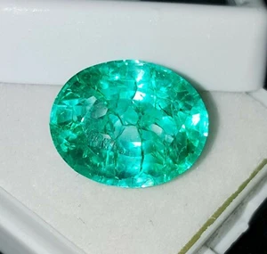 9.12 Ct Natural Green Colombian Emerald Loose Gemstone Oval Cut Certified Gems - Picture 1 of 9