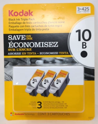 Cartuchos de tinta originales Kodak 10B negros paquete de 3 Foto 1 de 4