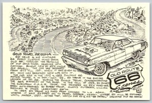 Gold Road Arizona Old Route 66 signiert R. Waldmire 1994 Postkarte - Bild 1 von 2