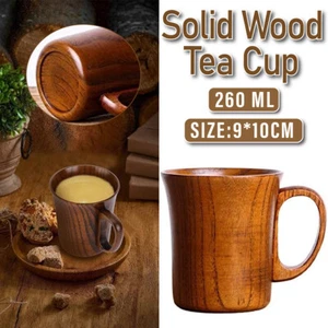 260ML Handmade Wooden Mug Natural Wood Coffee Tea Beer Juice Milk Drinking Cup - Picture 1 of 13