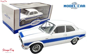 Ford Escort MK I RS 2000 weiß/blau 1973 Modellauto Gruppe 1/18 - Bild 1 von 4