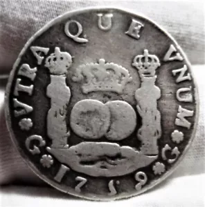 Muy escaso, FERNANDO VI, 4 Reales, 1759, GUATEMALA -P, Plata, COLONIAL ESPAÑOL - Imagen 1 de 2